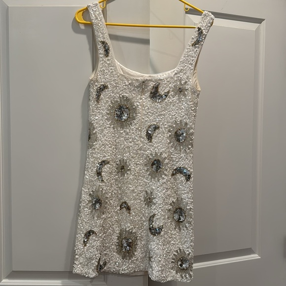 Show Me Your MuMu Lets Go White Sequin Mini Dress - Picture 2 of 3